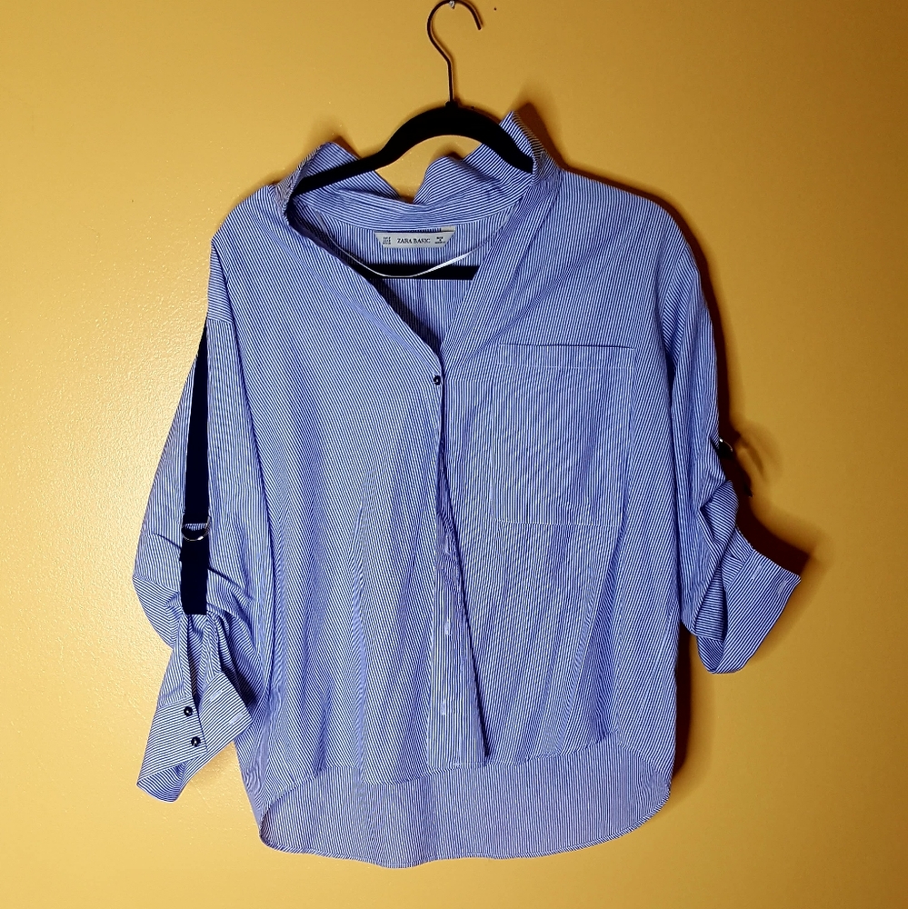 Pinstripe button down shirt